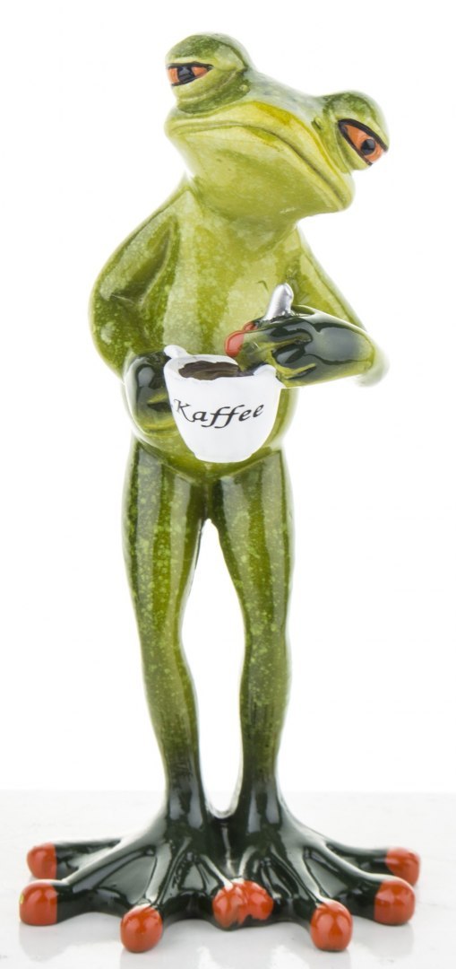 Figurka żaba z kawą